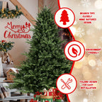 Full-Shaped 6 Ft Christmas Tree with 1673 PE/PVC Tips - Green