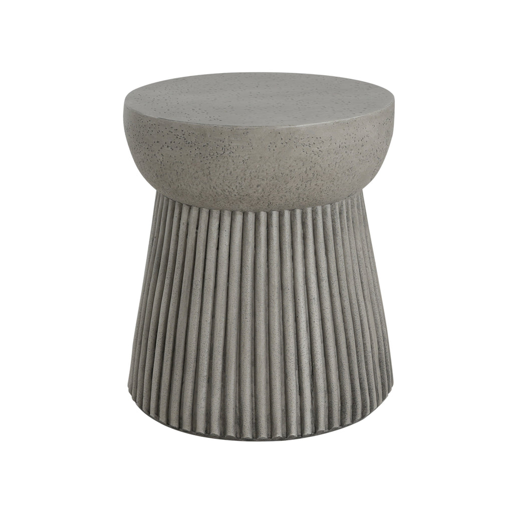 Outdoor Lightweight Concrete Side Table with Hourglass Design