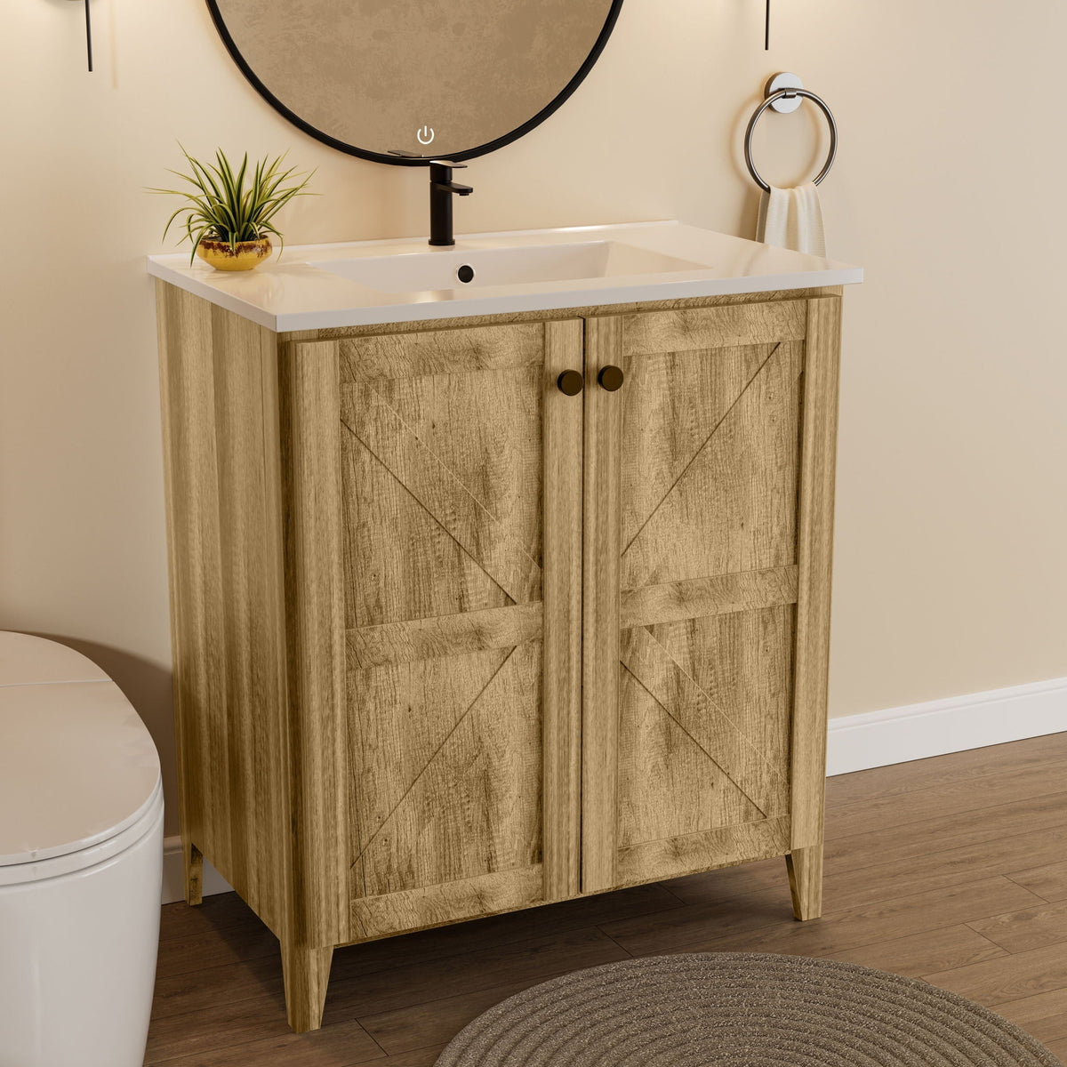 Folding Floor Cabinet With Ceramic Sink