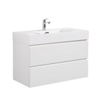Modern Floating Bathroom Vanity with Large Storage - White or Black