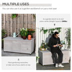 75 Gallon Wooden Deck Box with Aerating Gap and Weather-Fighting Finish - Gray