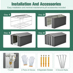 Lockable Metal Shed 8x12 FT with Aluminum Frame - Gray