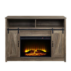 Oak Fireplace with Shelf Storage - Electric Heating, 4777 BTU