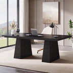 Double Pedestal Executive Desk with Spacious Work Surface - Dark Brown or Black