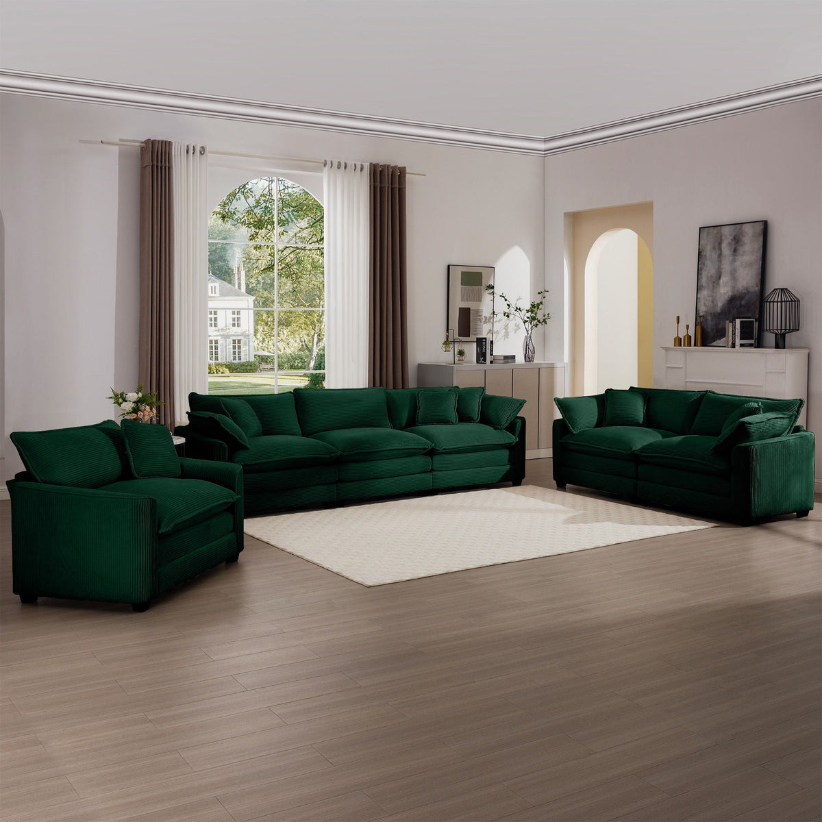 Oversized Deep-Seat Fabric Sofa & Chair Sets