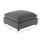 Caylie Upholstered Ottoman with Removable Covers - Beige or Dark Gray