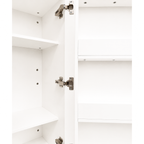White Corner Kitchen Pantry Cabinet with Vertical Storage - White