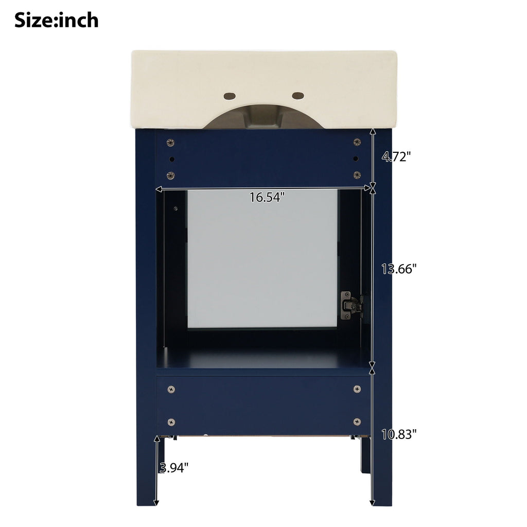 Bathroom Vanity with Ceramic Sink and Ample Storage - Blue, Green, or Black