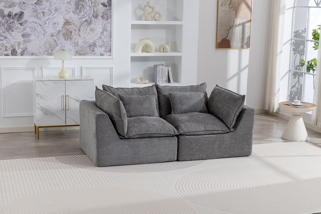Cloud Couch Oversized Modular Sectional Sofa with Modular Design - Light Waffle Fabric