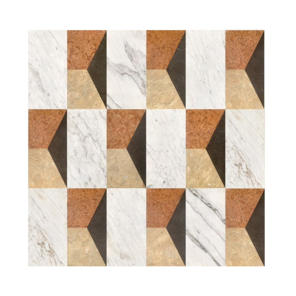 Polished Marble Decorative Tiles with Artistic Variety - White / Multi