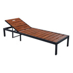 Outdoor Chaise with Adjustable Backrest - Light Brown or Dark Brown