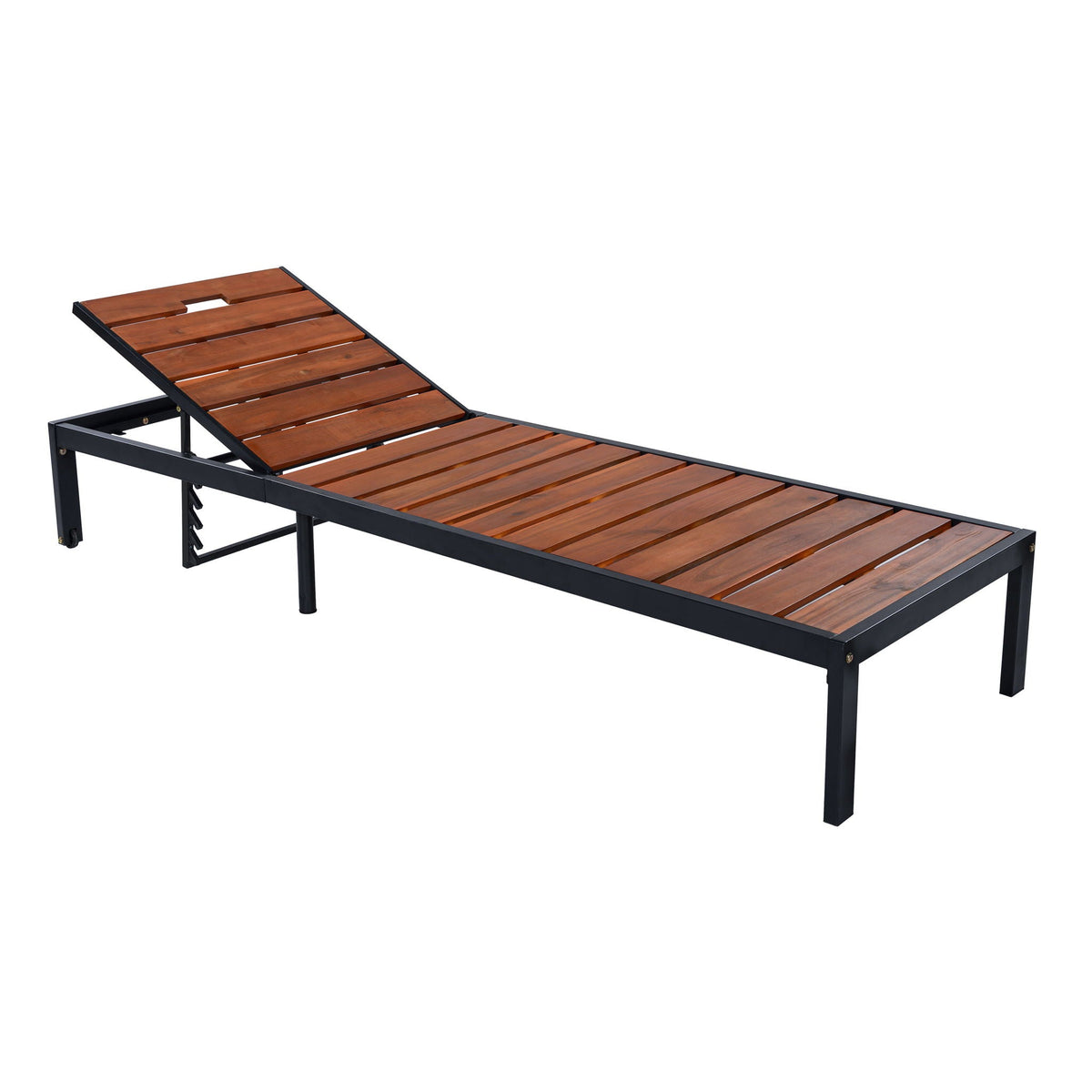 Outdoor Chaise with Adjustable Backrest - Light Brown or Dark Brown