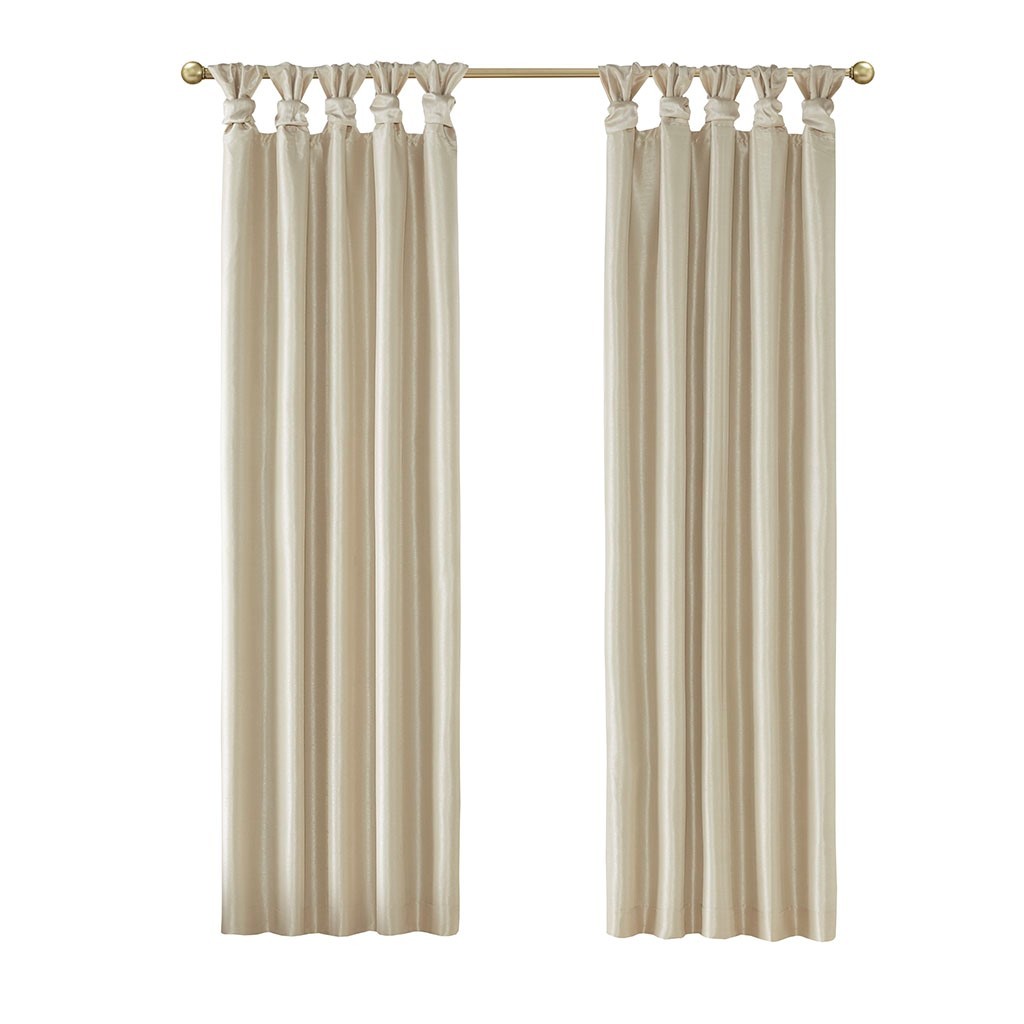 Twist Tab Total Blackout Window Curtain Panel with Thermal Lining - Champagne