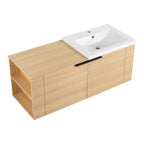 Modern Bathroom Vanity Sink Combo With Spacious Storage - White or Light Brown