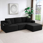 L-Shaped Sectional Sofa with Ottoman