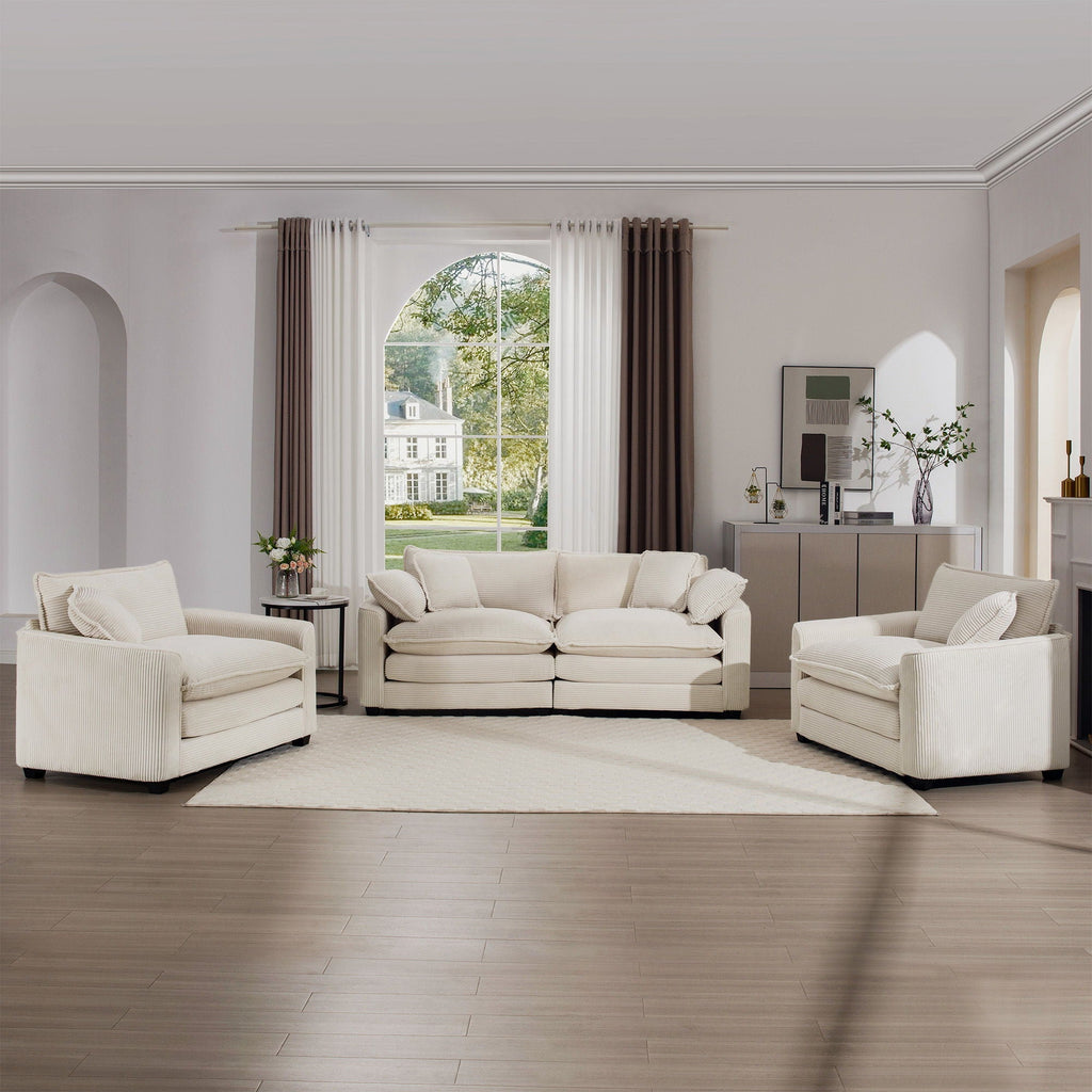 Oversized Deep-Seat Fabric Sofa & Chair Sets
