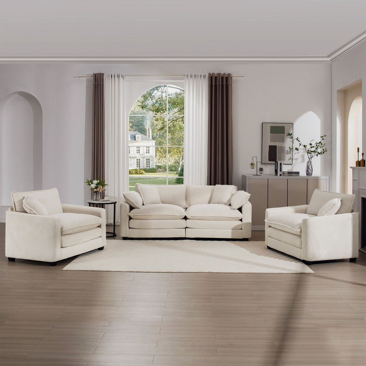 Oversized Deep-Seat Fabric Sofa & Chair Sets