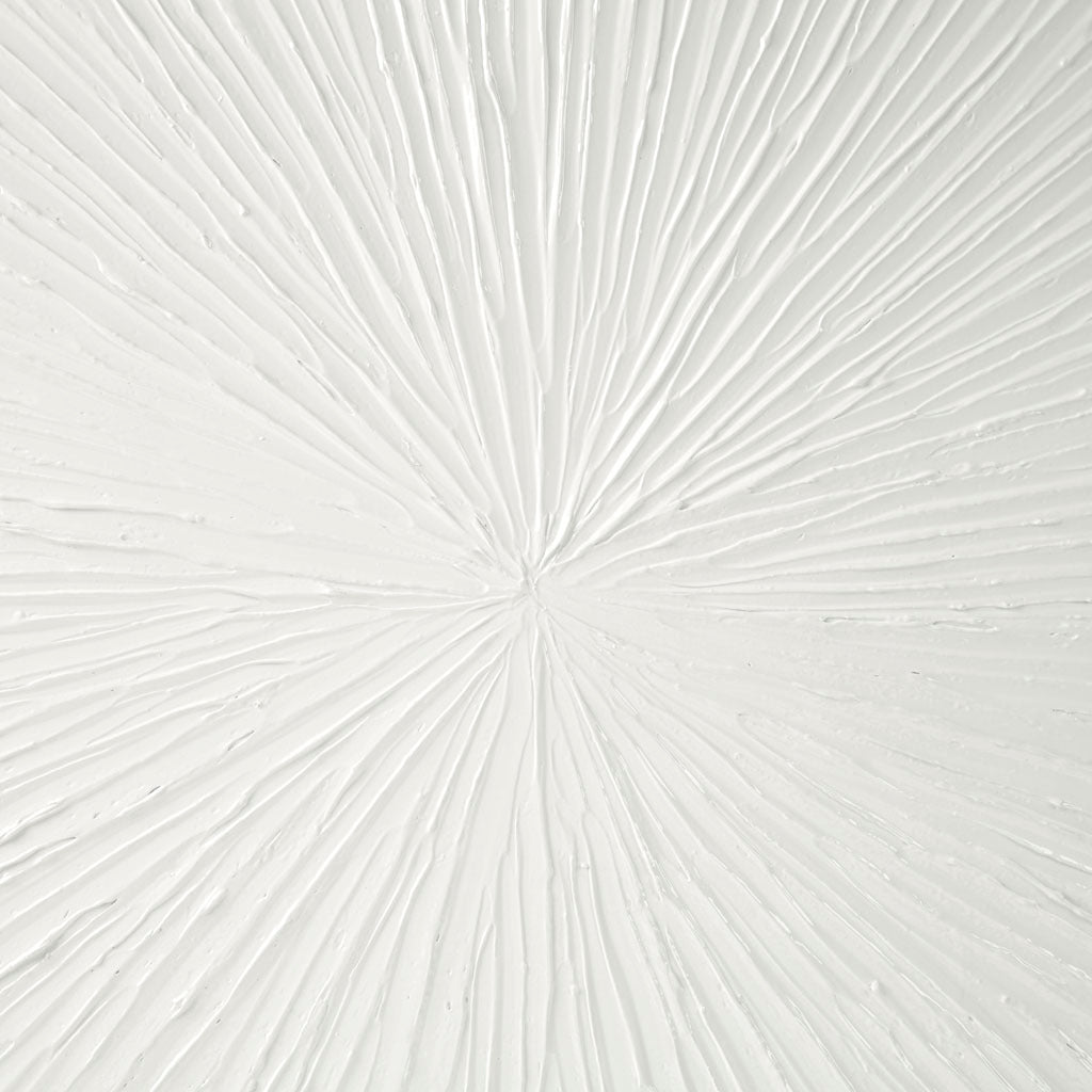 Luminous Burst Dimensional Resin Wall Art with Abstract Design - White Gloss
