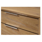 Natural Wood 5 Drawer Tall Accent Chest with Ample Storage - Light Brown