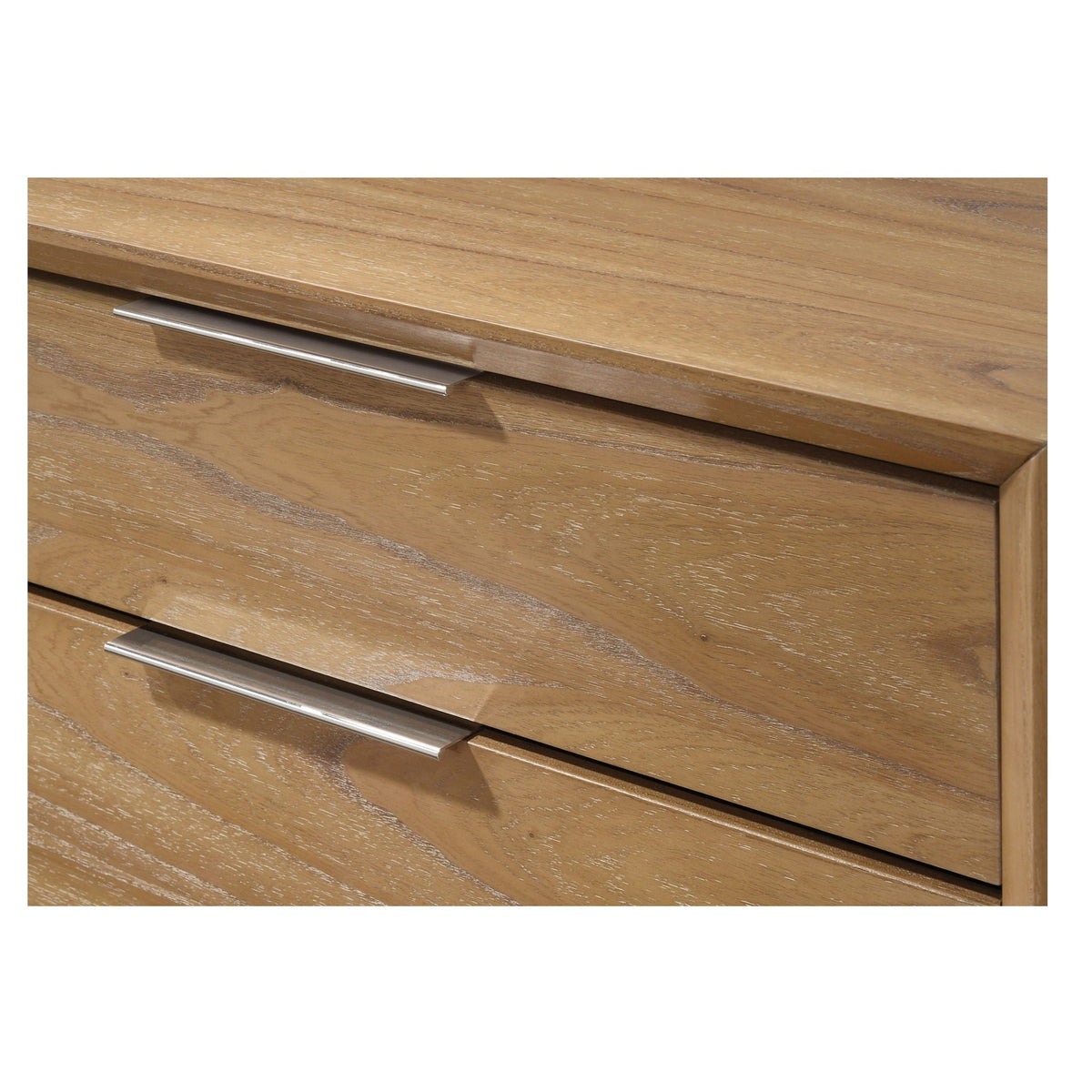 Natural Wood 5 Drawer Tall Accent Chest with Ample Storage - Light Brown
