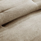 Tan Faux Suede Comforter Set with Lodge Style - California King