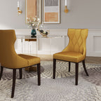 Reine Dining Chair Set of 2 with Solid Wood Frame and Classic Design - Multiple Colors