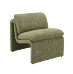 Curved Shape Accent Chair with Premium Fabric Upholstery - Beige or Green
