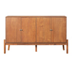 Vintage Sideboard Buffet Cabinet with 4 Doors - Brown or Natural
