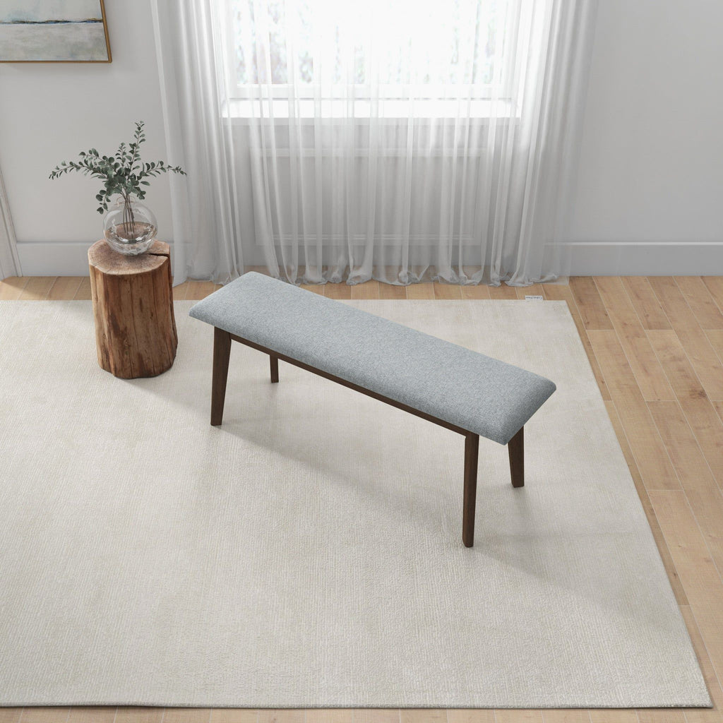 Carlos Upholstered Bench with High Density Foam Cushion - Gray