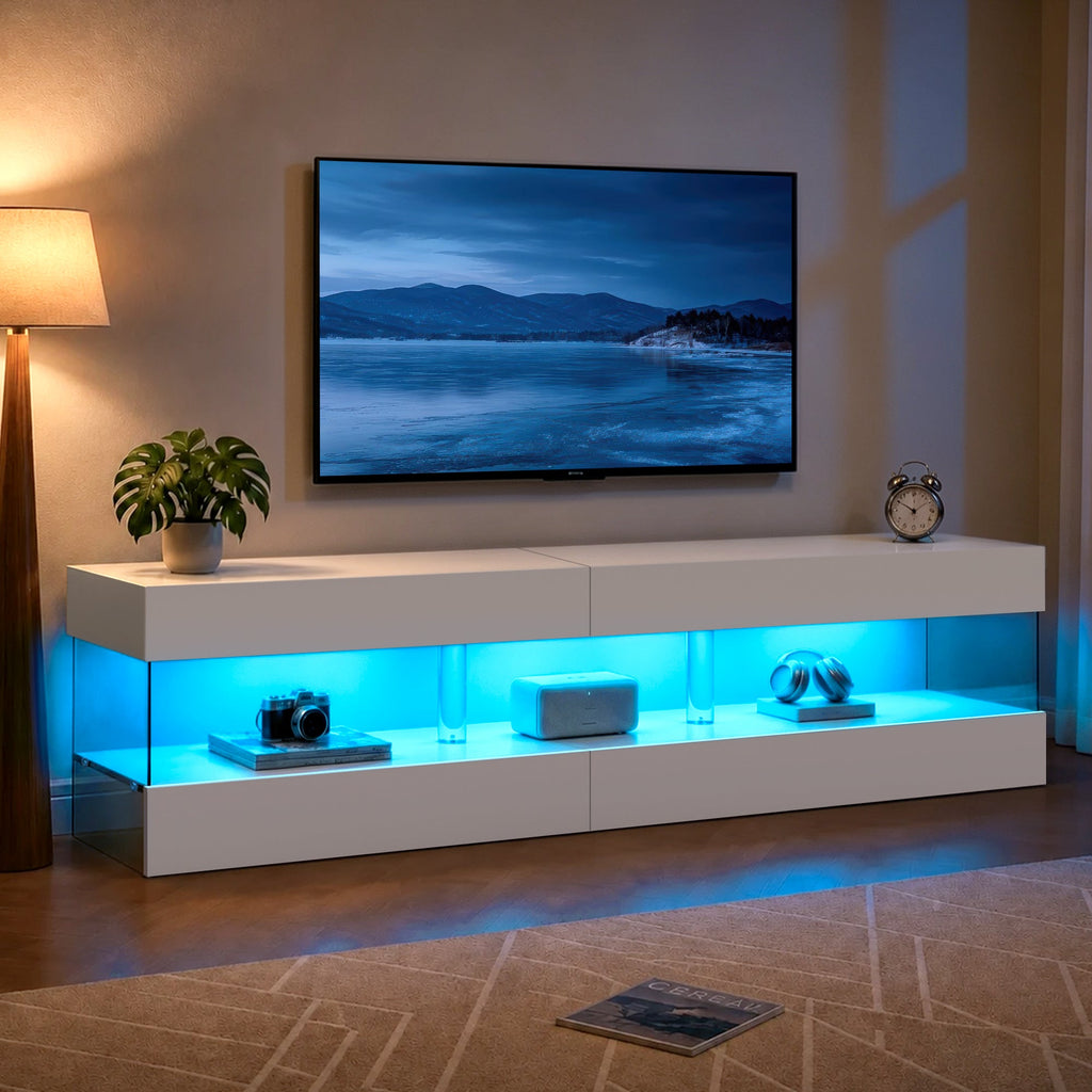 Modern TV Stand for 70 Inch TV with Ample Storage - Particle Board
