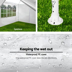 10x30' Outdoor Garden Gazebo Canopy with 8 Removable Sidewalls - White