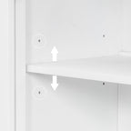 Storage Cabinet 3 Doors Stylish Style White