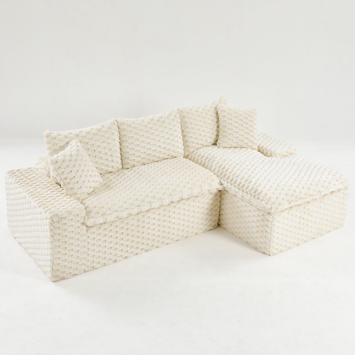Convertible Modular Sectional Sofa with Twin Seat and Chaise - Multiple Colors