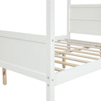 Canopy Platform Bed with Headboard and Footboard, Slat Support Leg - Queen