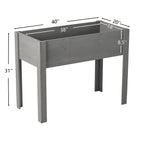 Solid Wood Raised Garden Bed with Legs - Available in Gray, Dark Gray, Dark Brown