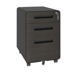 3-Drawer Mobile File Cabinet with Lock and Casters - Black or White