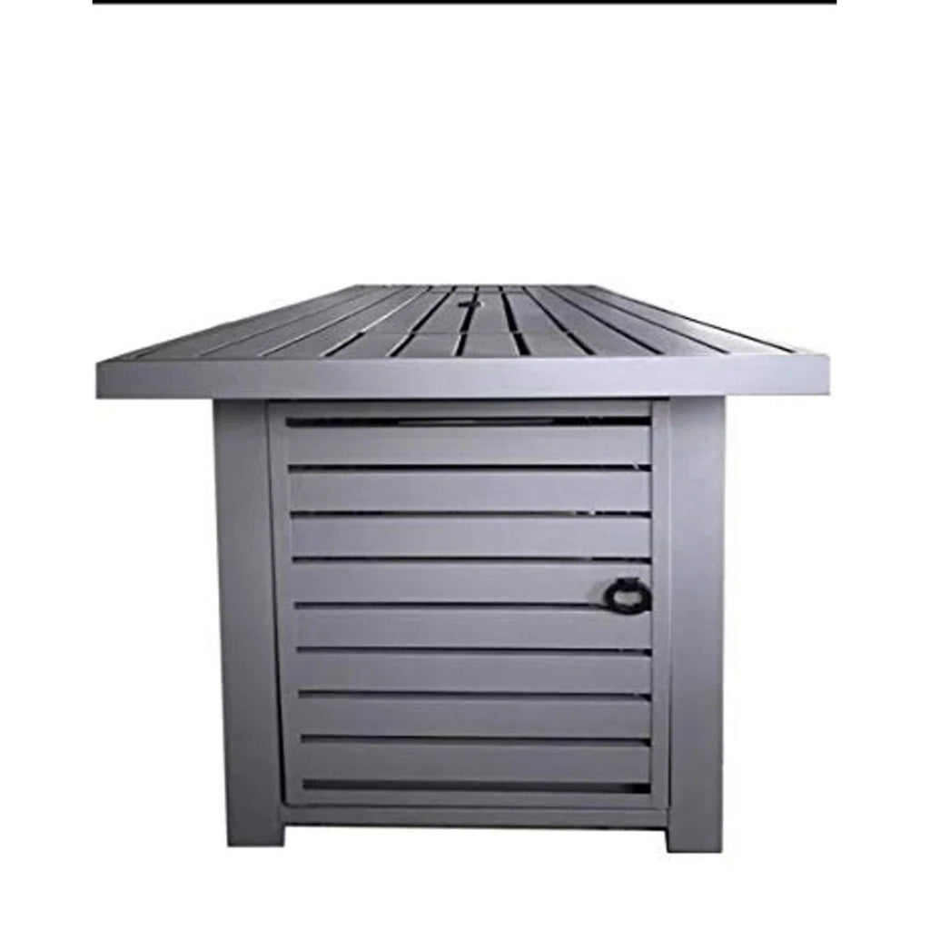 Outdoor Fire Pit Table With Lid and Fuel Versatility - Black or Dark Gray