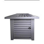 Outdoor Fire Pit Table With Lid and Fuel Versatility - Black or Dark Gray
