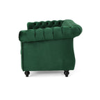 Chesterfield Loveseat Sofa with Tufted Velvet - Emerald or Navy Blue