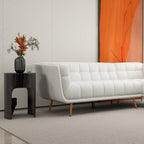 L Shape Sectional Sofa Tufted with Mid-Century Modern Design - Dark Gray or Beige