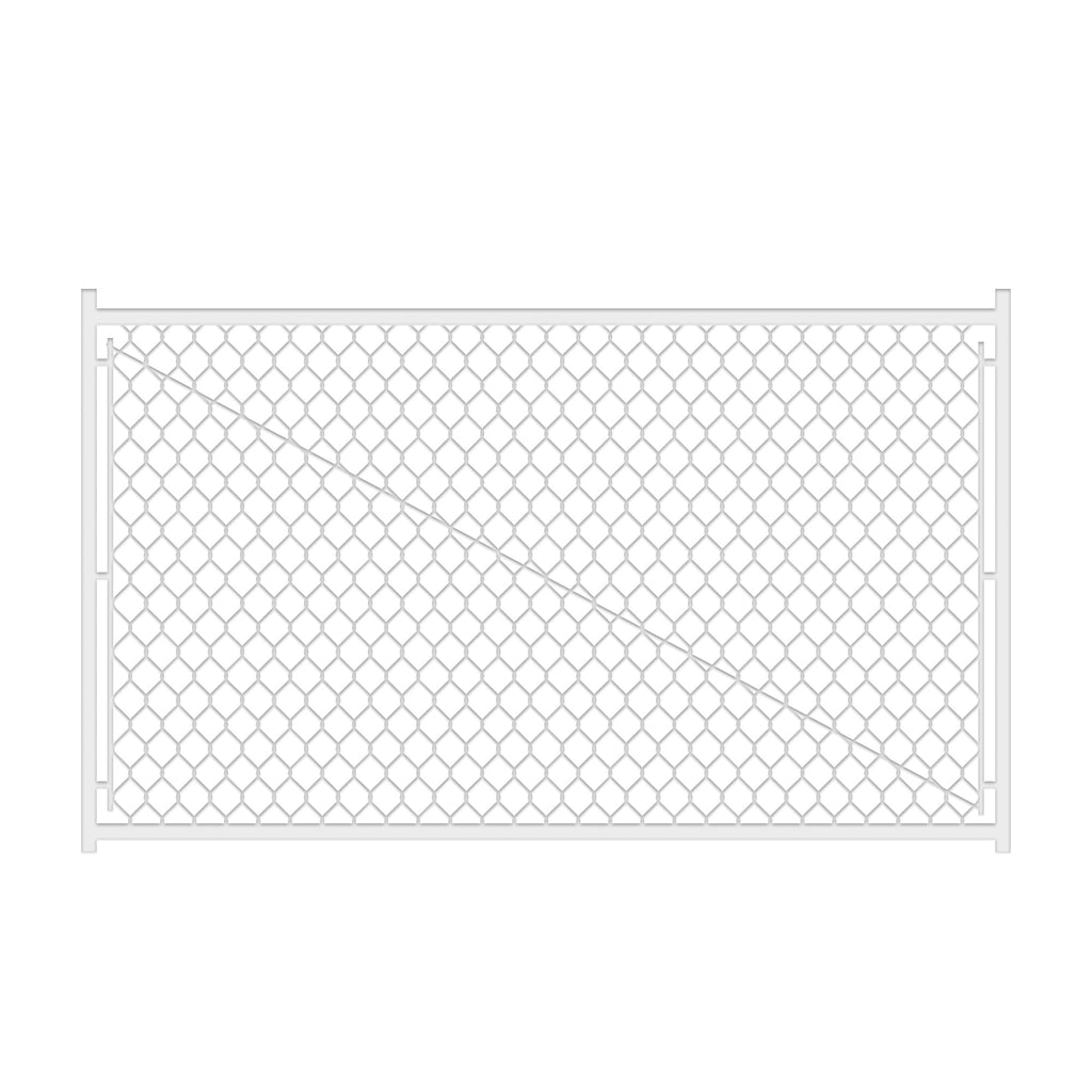Adjustable Chain Link Walk Gate Kit with Heavy-Duty Construction - Silver