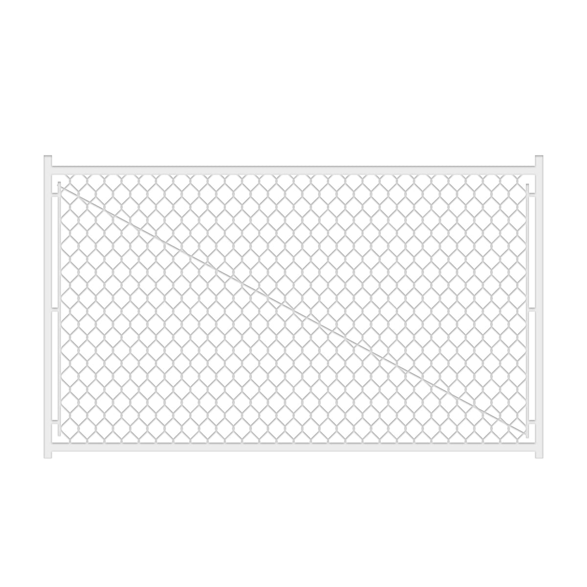 Adjustable Chain Link Walk Gate Kit with Heavy-Duty Construction - Silver