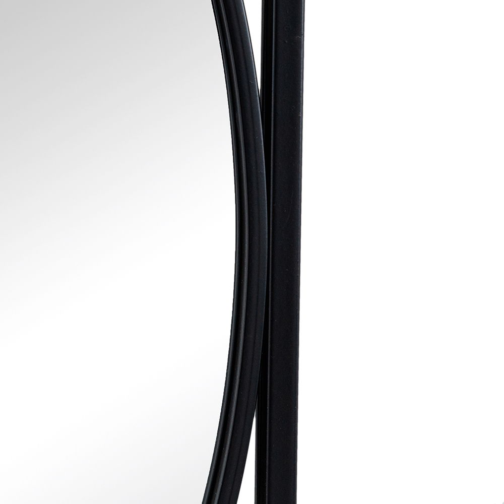 Rectangular Wall Mirror with Black Frame - 15.7" W x 0.7" D x 31.9" H - Black