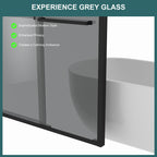 Double Sliding Glass Shower Door with Tempered Glass - Matte Black