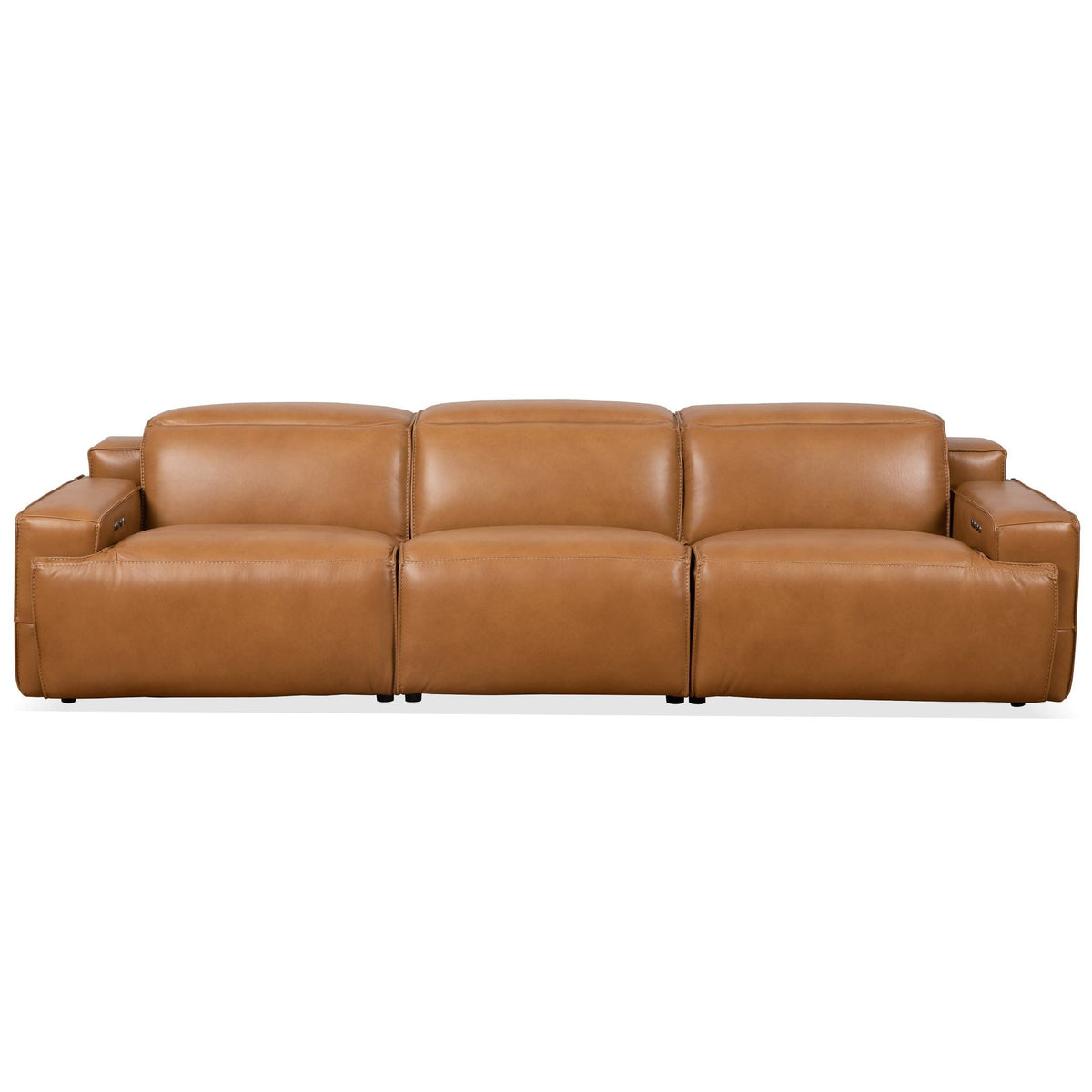 Triple Power Recliner Sofa with Three-Stage Reclining - Tan