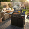 46-Inch 6-Burner Gas Outdoor Grill with LED Controls - Black