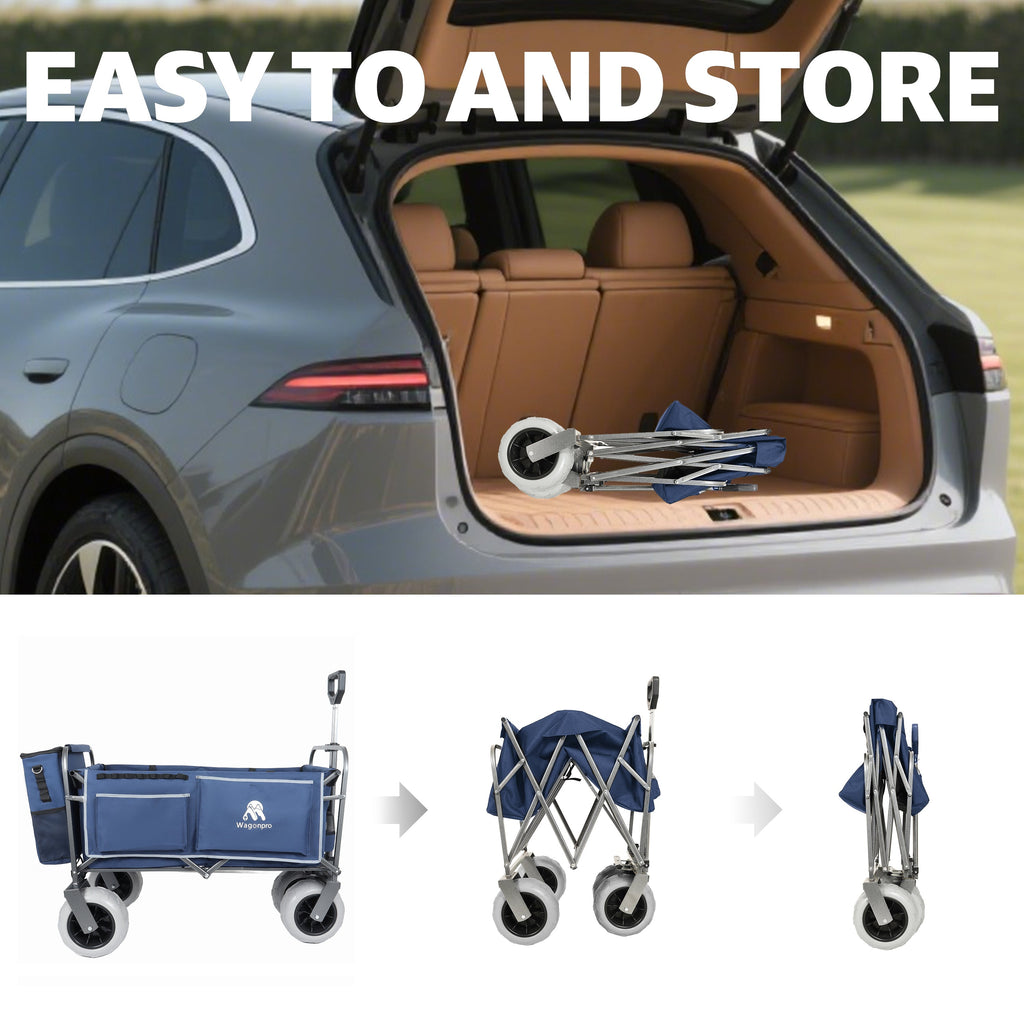 Beach Wagon with Big Wheels for Sand with 500lb Capacity - Dark Blue
