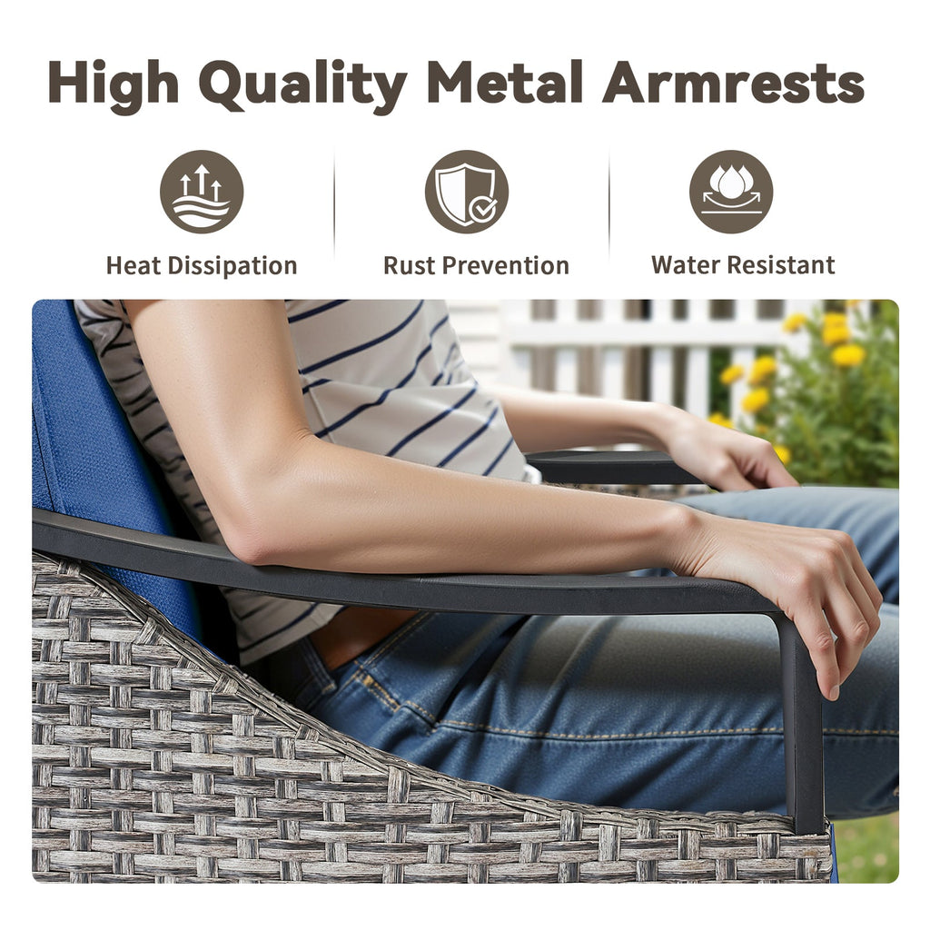 73.4" Wide Outdoor Wicker Sofa with High-Resilience Cushions - Natural