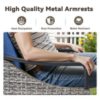 73.4" Wide Outdoor Wicker Sofa with High-Resilience Cushions - Natural