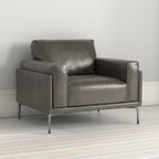 Transitional Fabric Arm Chair with Relaxed Seating - Dark Gray